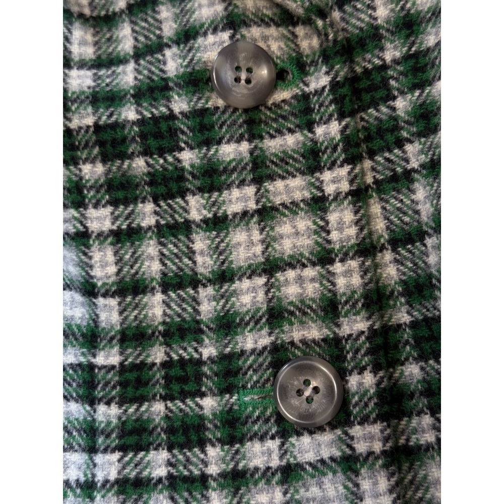 Vintage Pendleton Green Plaid Blazer Dark Academia Tartan Jacket Lambs Wool 16 - Picture 3 of 6